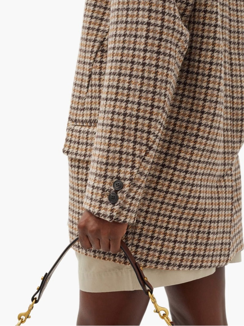 Isabel Marant Étoile Kaito Single-Breasted Houndstooth Wool Blazer Jacket Size 4 - Picture 5 of 13